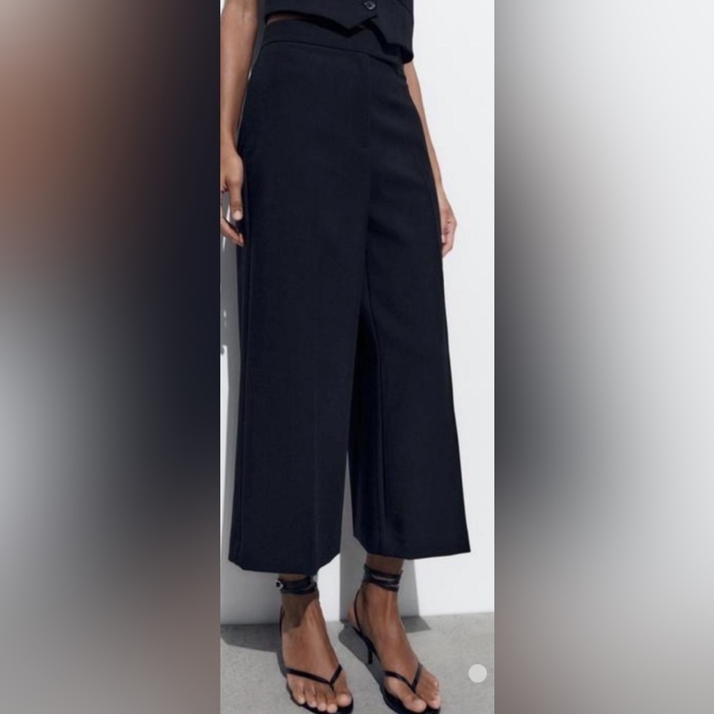Zara wide leg cropped trousers
